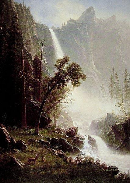 Albert Bierstadt Bridal Veil Falls. Yosemite oil painting picture